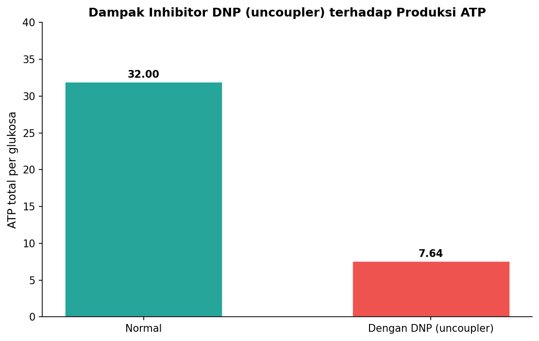 Dampak inhibitor terhadap total ATP